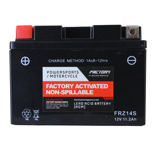 Factory Racing Parts AGM Battery FRZ14S For Motorcycles and Scooters YTZ14S, YTZ12S, BTZ12S, BTZ14S-1