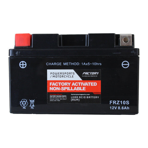 Factory Racing Parts AGM Battery FRZ10S For ATVs, Motorcycles, and Scooters YTZ10S, BTZ10S-1