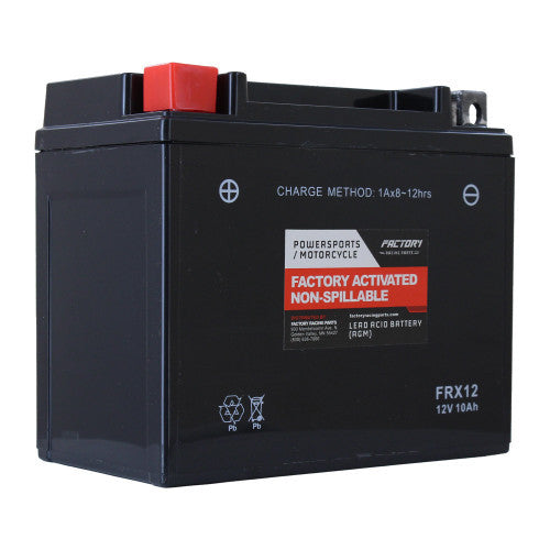 Factory Racing Parts AGM Battery FRX12 For ATVs, Motorcycles, and Scooters YTX12, YTX12-BS, BTX12-BS-0