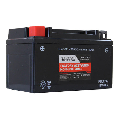 Factory Racing Parts AGM Battery FRX7A For ATVs, Offroad Motorcycles, and Scooters YTX7A-BS, BTX7A-BS-0