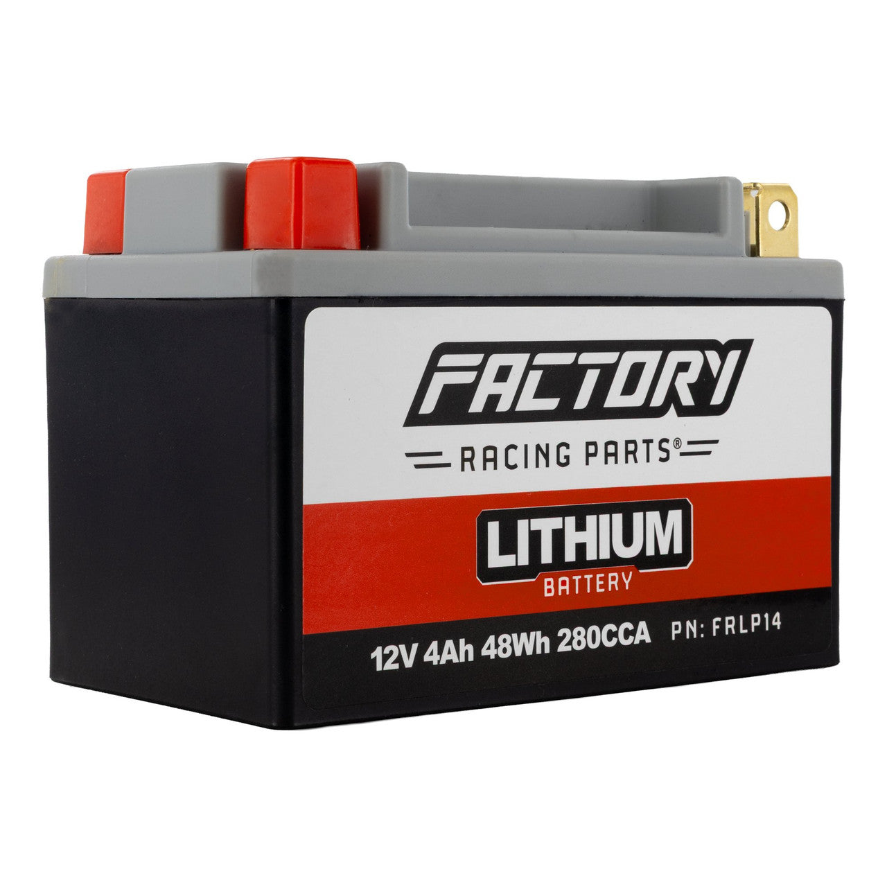 Factory Racing Parts Lithium Battery – 12V 280CCA 4Ah – YTX14, YTX14AH, YTX14H, YTZ10S, YTZ14S – Fits Most Motorcycles Scooters ATVs Snowmobiles UTVs