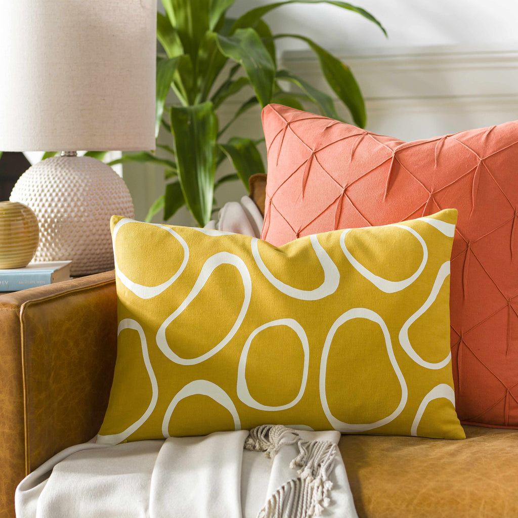 Guyong Abstract Yellow Pebbles Accent Pillow - Clearance-3