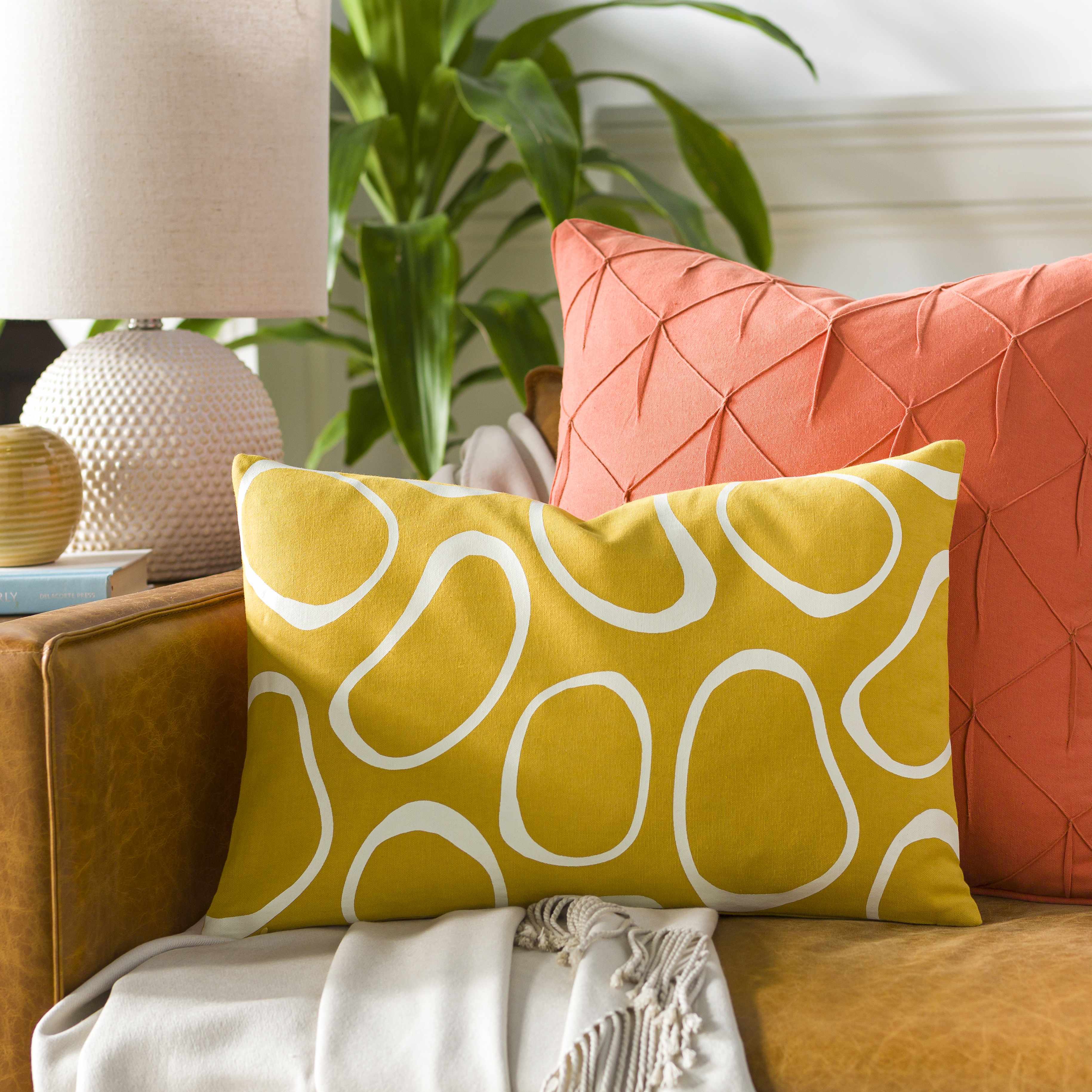 Guyong Abstract Yellow Pebbles Accent Pillow - Clearance-3