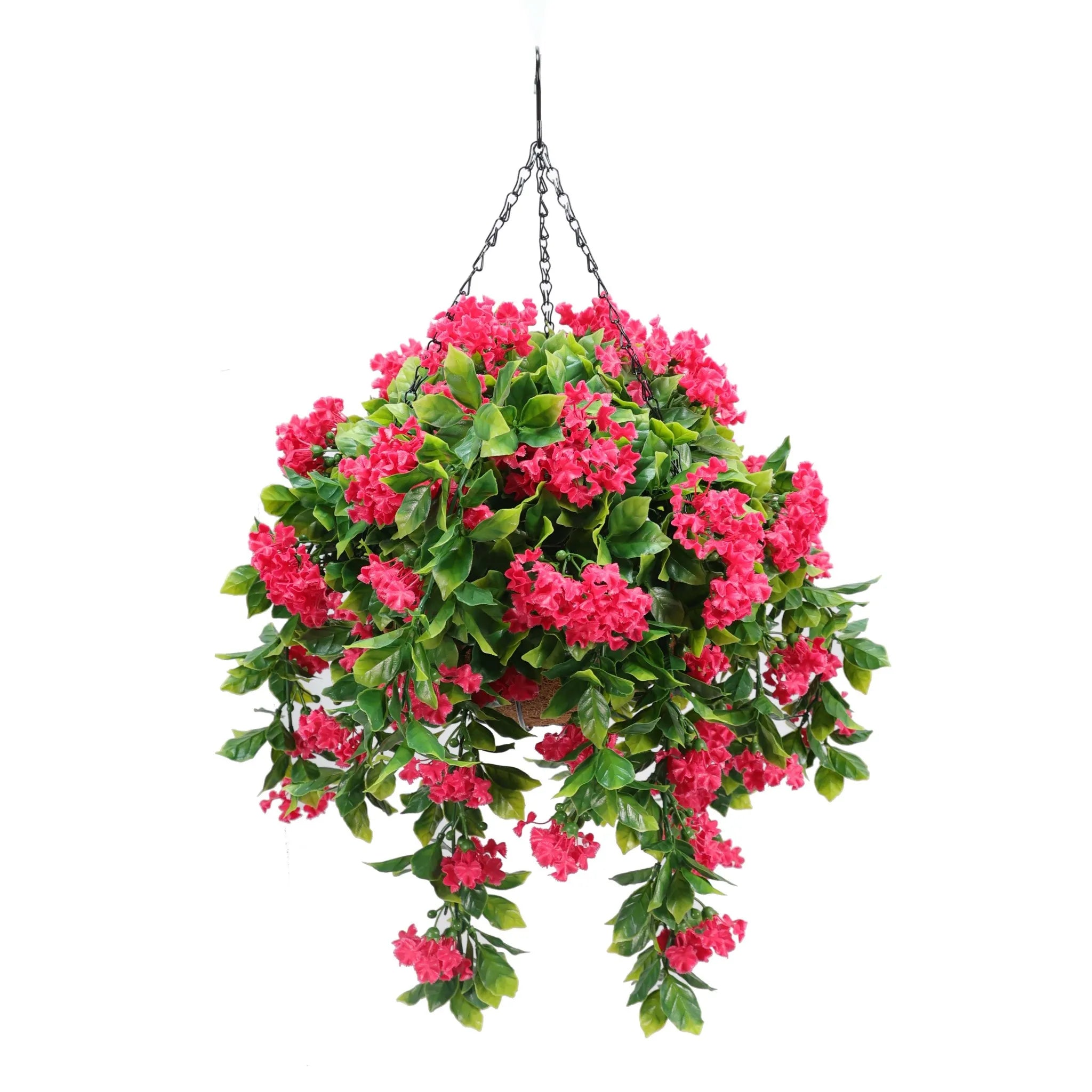 Lilac Flower Artificial Hanging Basket 18in – UV Resistant-0