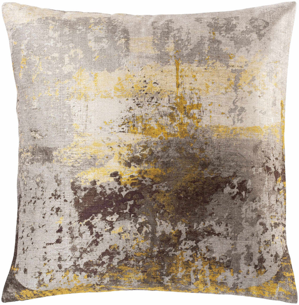 Healin Abstract Yellow/Gray Throw Pillow-0