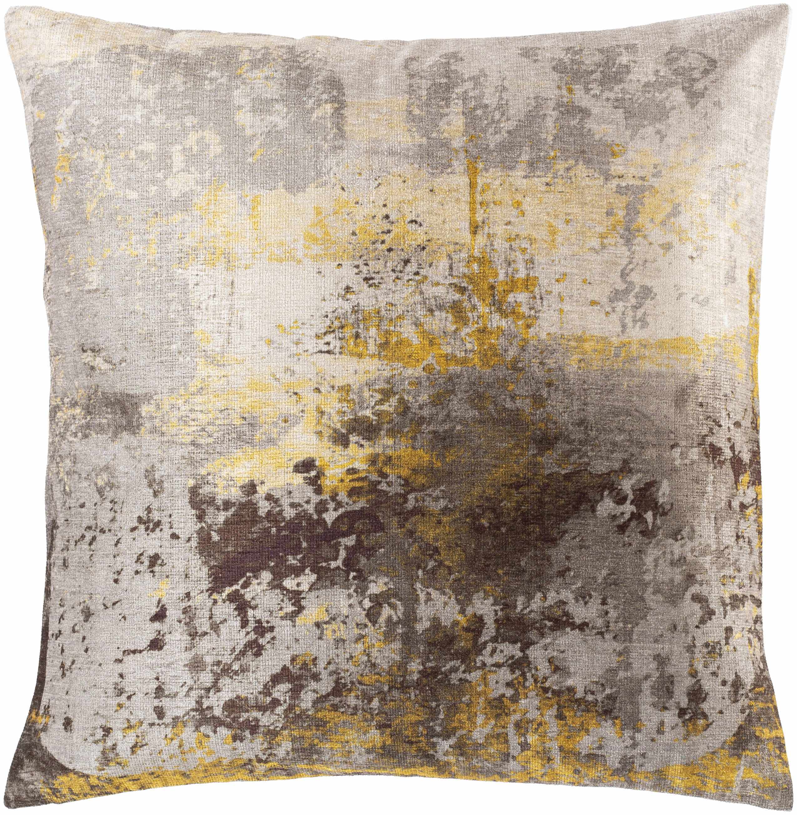 Healin Abstract Yellow/Gray Throw Pillow-0