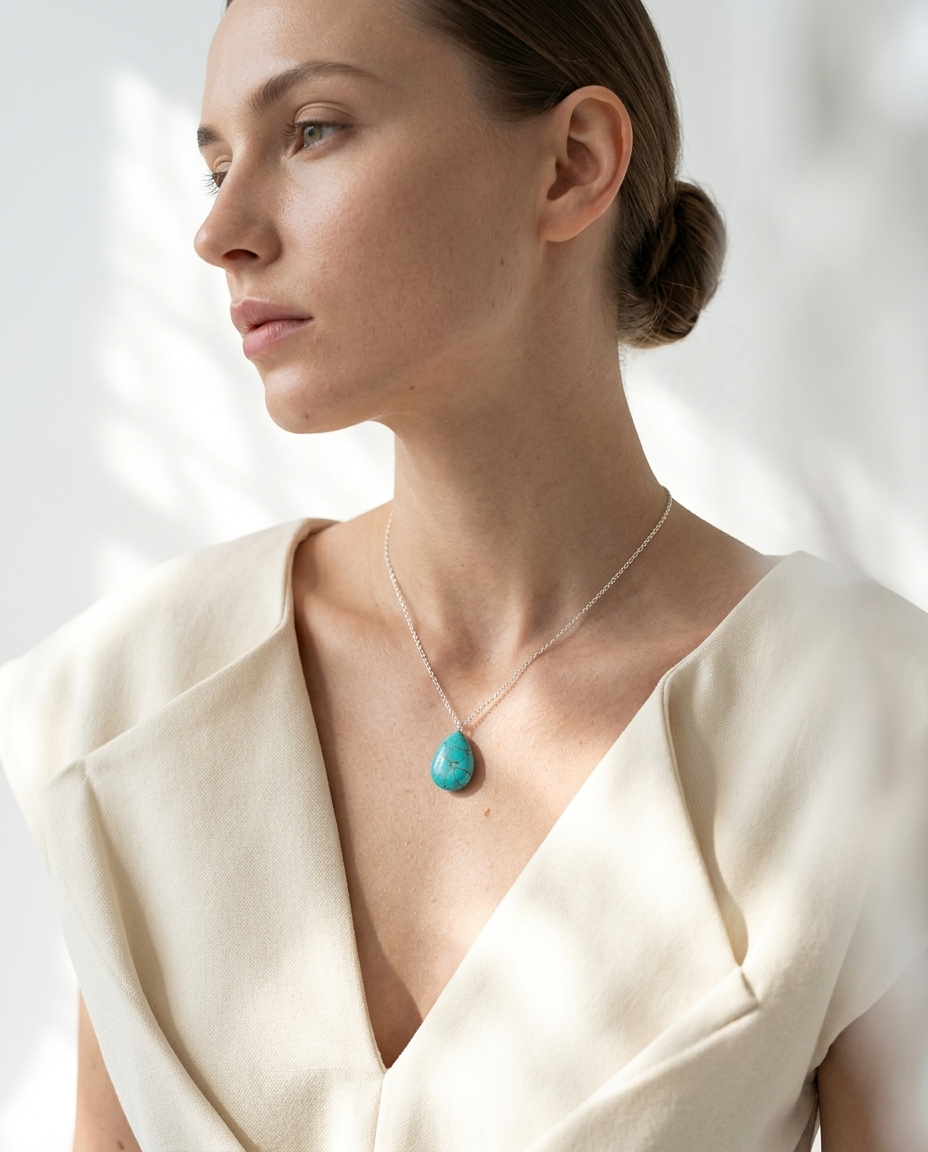 Turquoise Necklace & Earrings Set-2