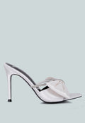 High Tea Rhinestone Bow Embellished Stiletto Sandals-0