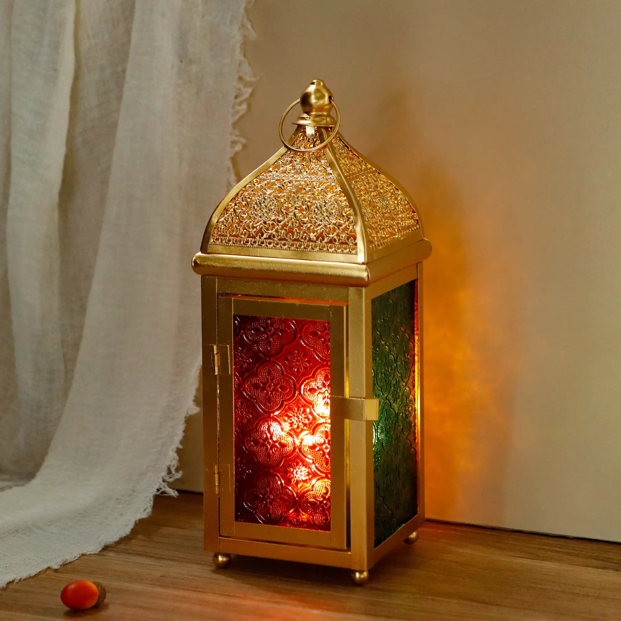 12'' Gold Moroccan Candle Lantern-1