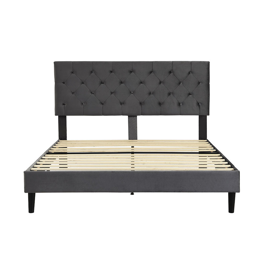 Levede Bed Frame Double Size Mattress Grey