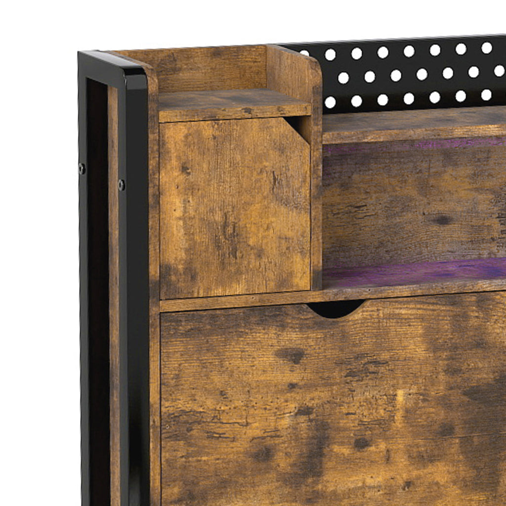 Levede Single Bed Frame Storage Headboard Industrial