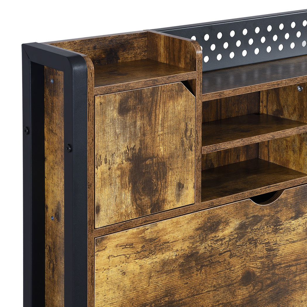 Levede Double Bed Frame Storage Headboard Industrial