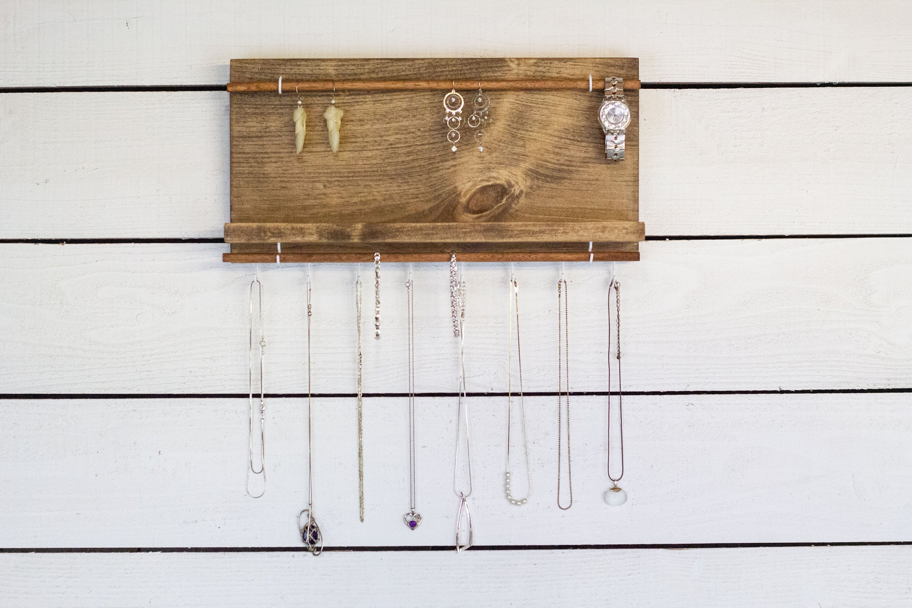 Wall Mounted Jewelry Display with Shelf-3