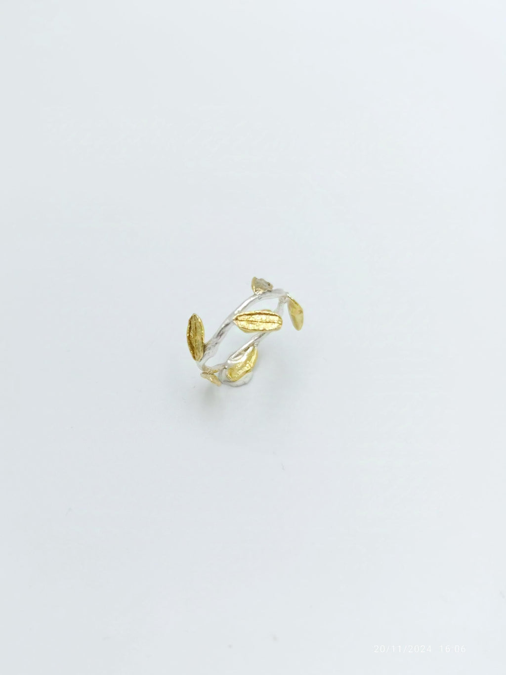 Gold Olive Branch Ring, Gold-Plated Sterling Silver Jewelry, Gold Band, Handmade Jewelry, Gift for Her, Birthday Gift, Jewelry for Women