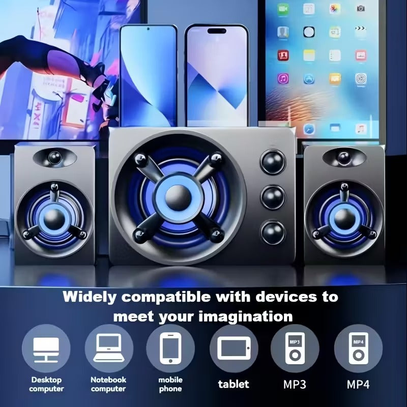 NNETM Wireless Speaker 2.1 Channel USB Bass Sound System-3