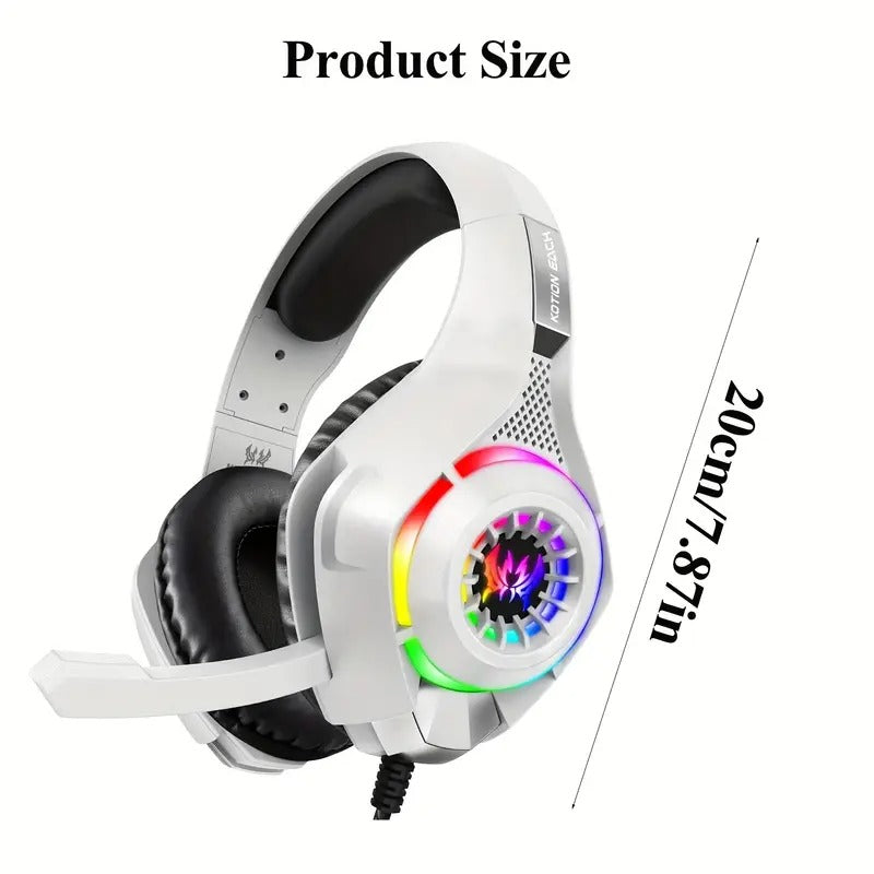NNETM Gaming Headset with Mic, LED Light & Surround Bass