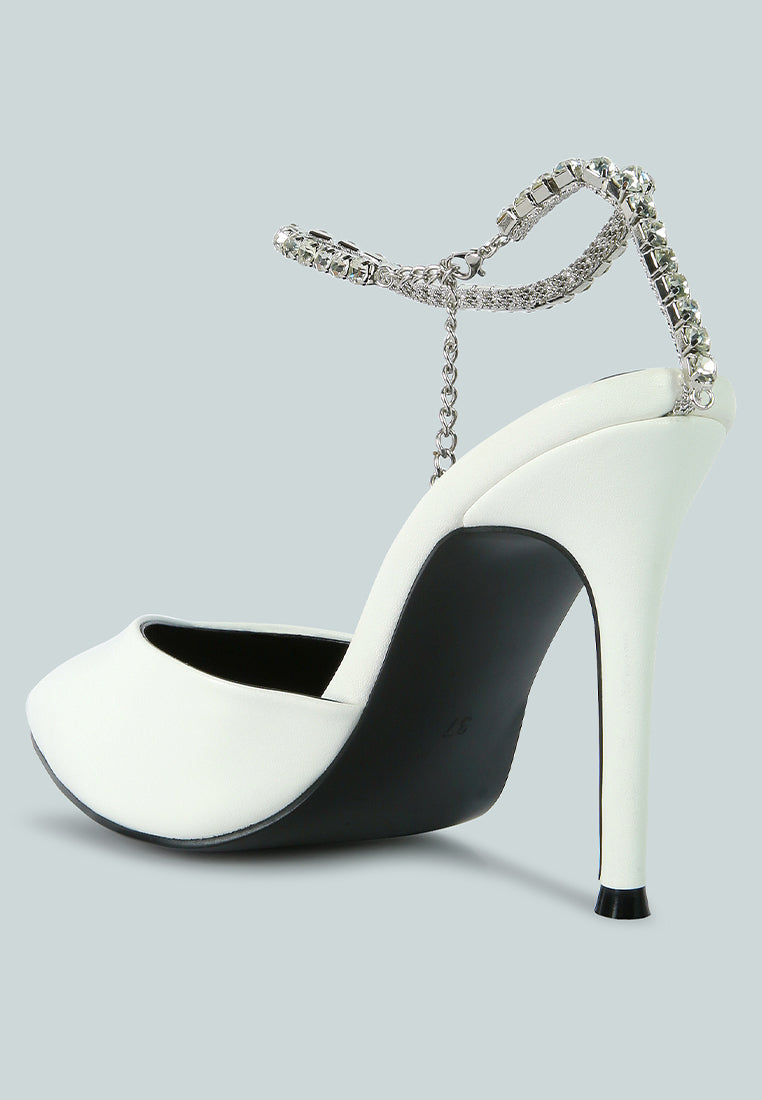 Joyce Diamante Embellished Stiletto Mule Sandals-2