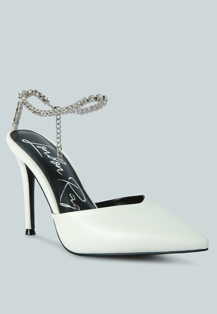 Joyce Diamante Embellished Stiletto Mule Sandals-1