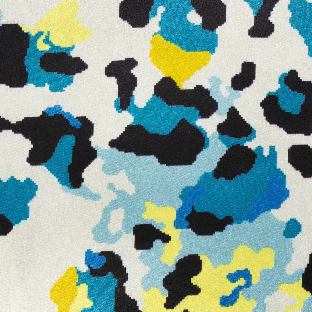 Korgan Blue Yellow Leopard Print Throw Pillow - Clearance-3