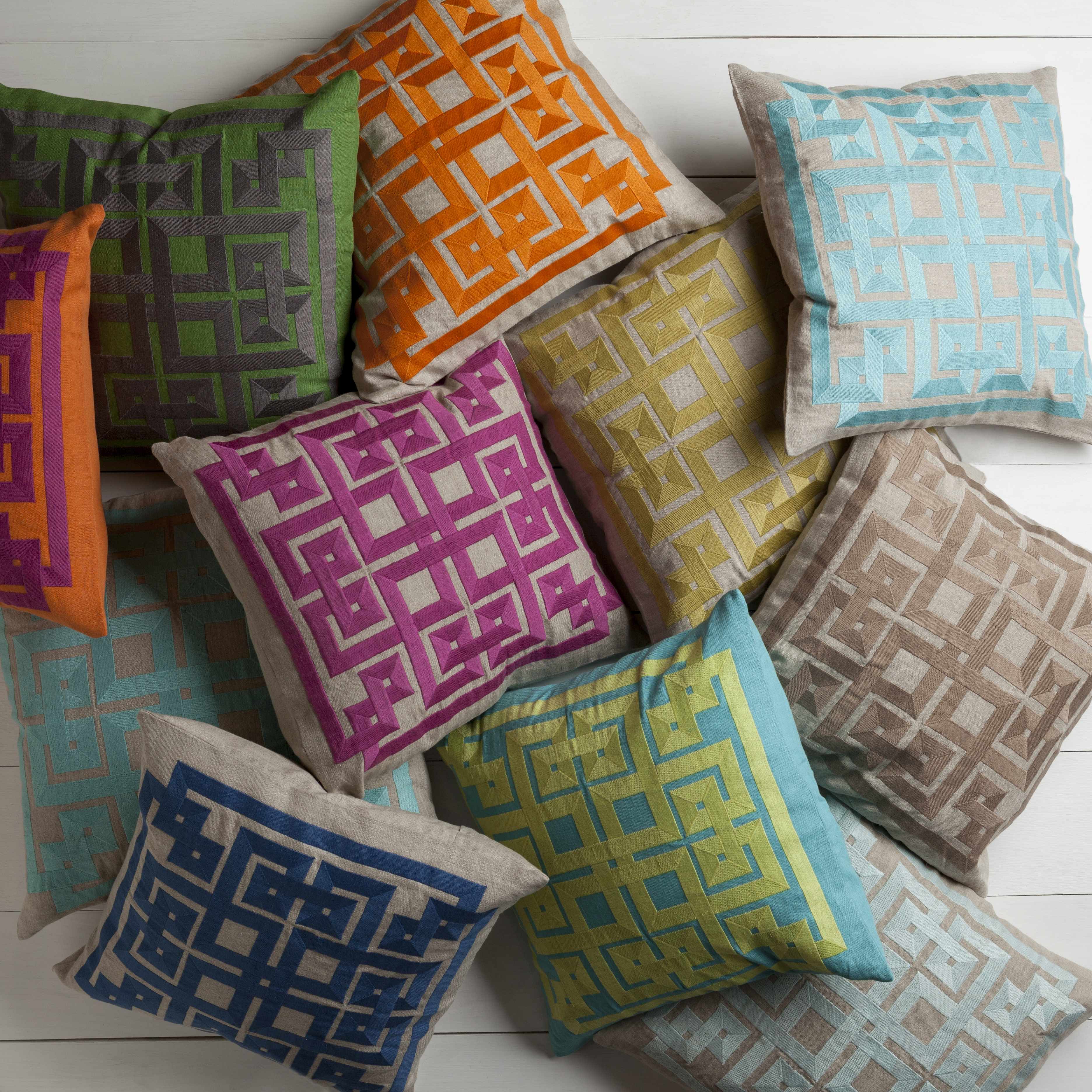 Rivett Yellow Geometric Pattern Throw Pillow - Clearance-4