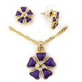 LO269 - Gold White Metal Jewelry Sets with Top Grade Crystal  in Clear-0