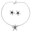 LO4726 - Ruthenium White Metal Jewelry Sets with Top Grade Crystal  in Jet-0