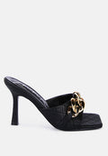Mermaid Quilted Metallic Chain Embellished Sandals-0