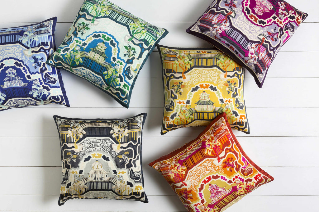 Mulino Orange&Yellow Pagoda Throw Pillow - Clearance-3