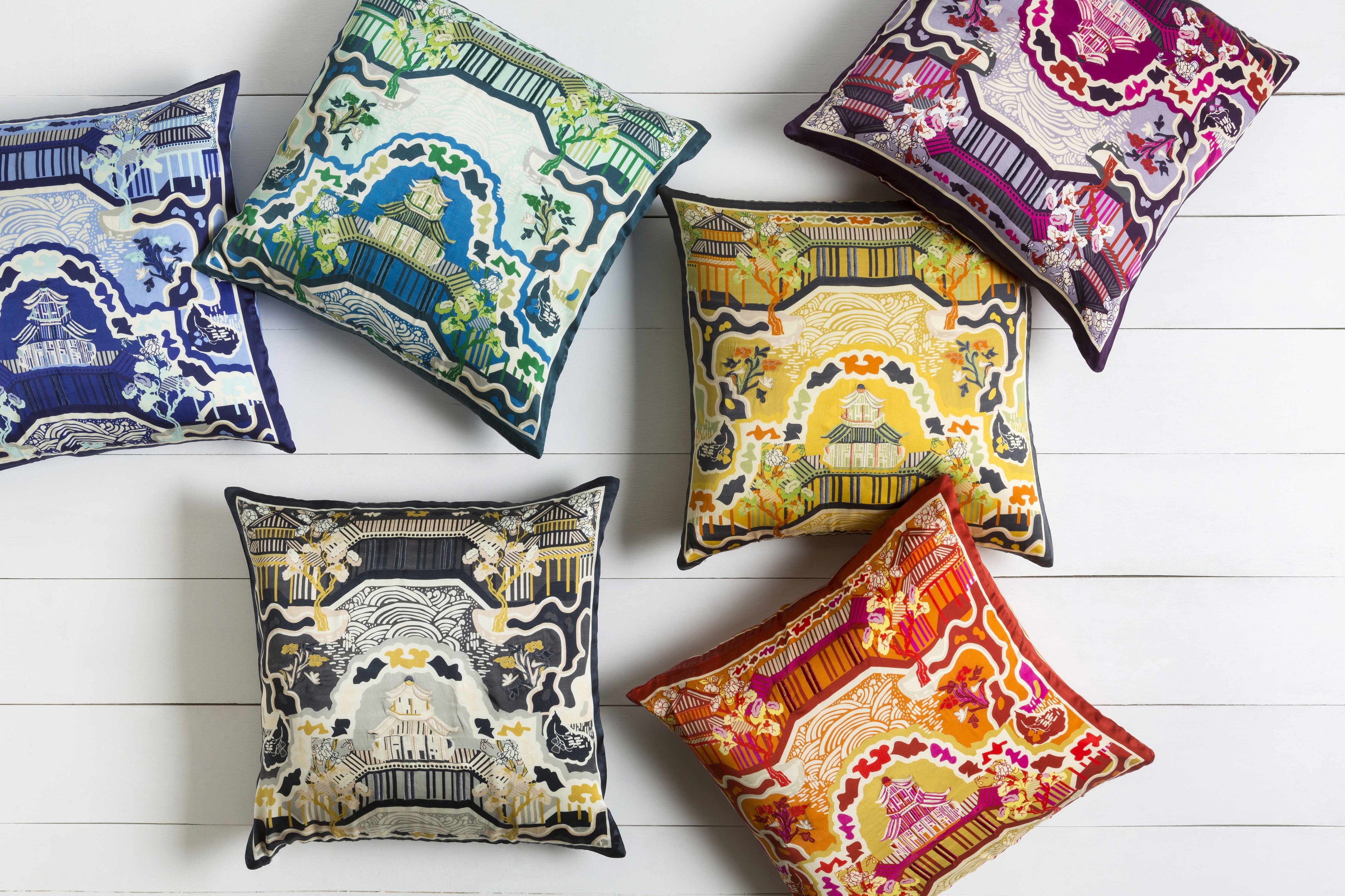 Mulino Orange&Yellow Pagoda Throw Pillow - Clearance-3
