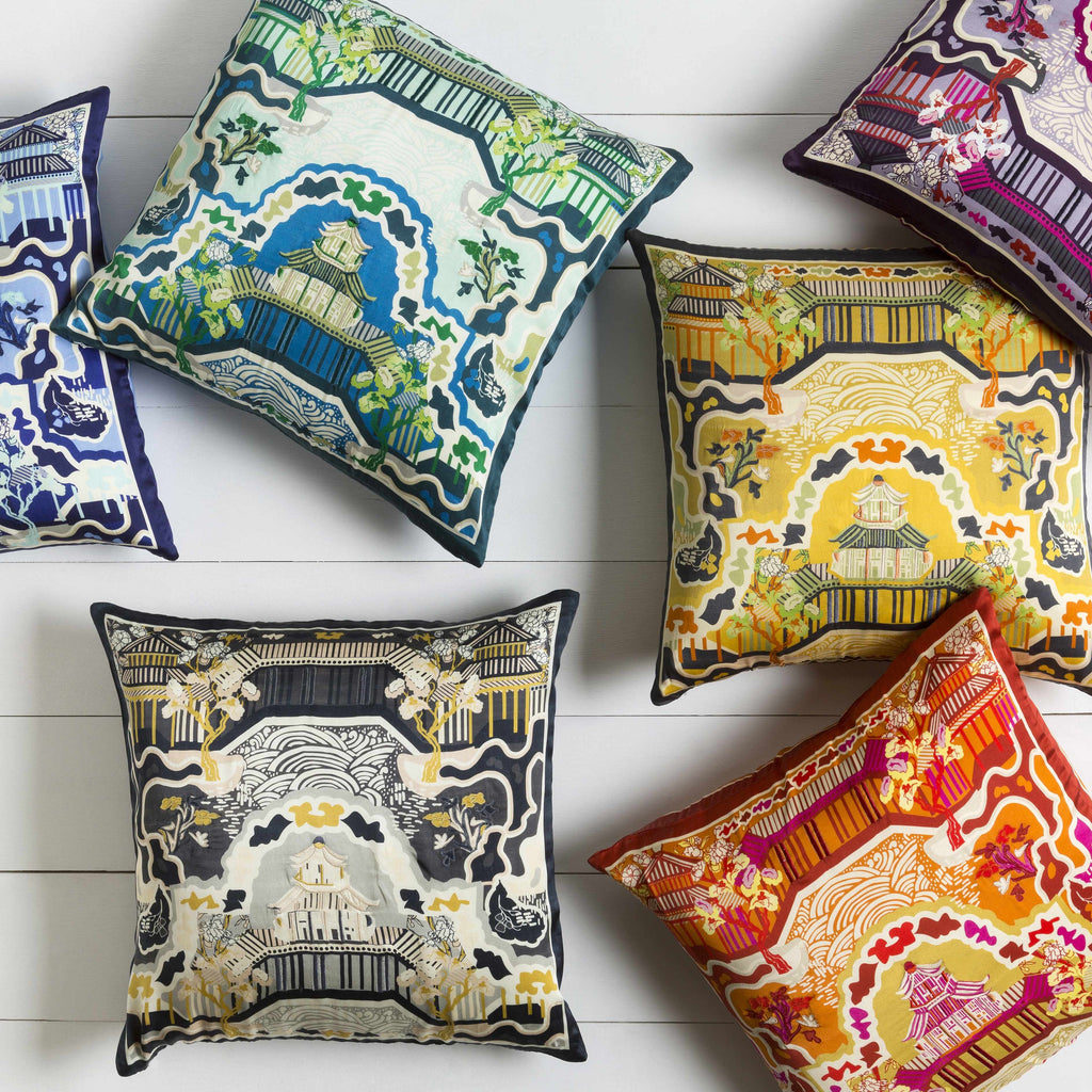 Mulino Orange&Yellow Pagoda Throw Pillow - Clearance-4