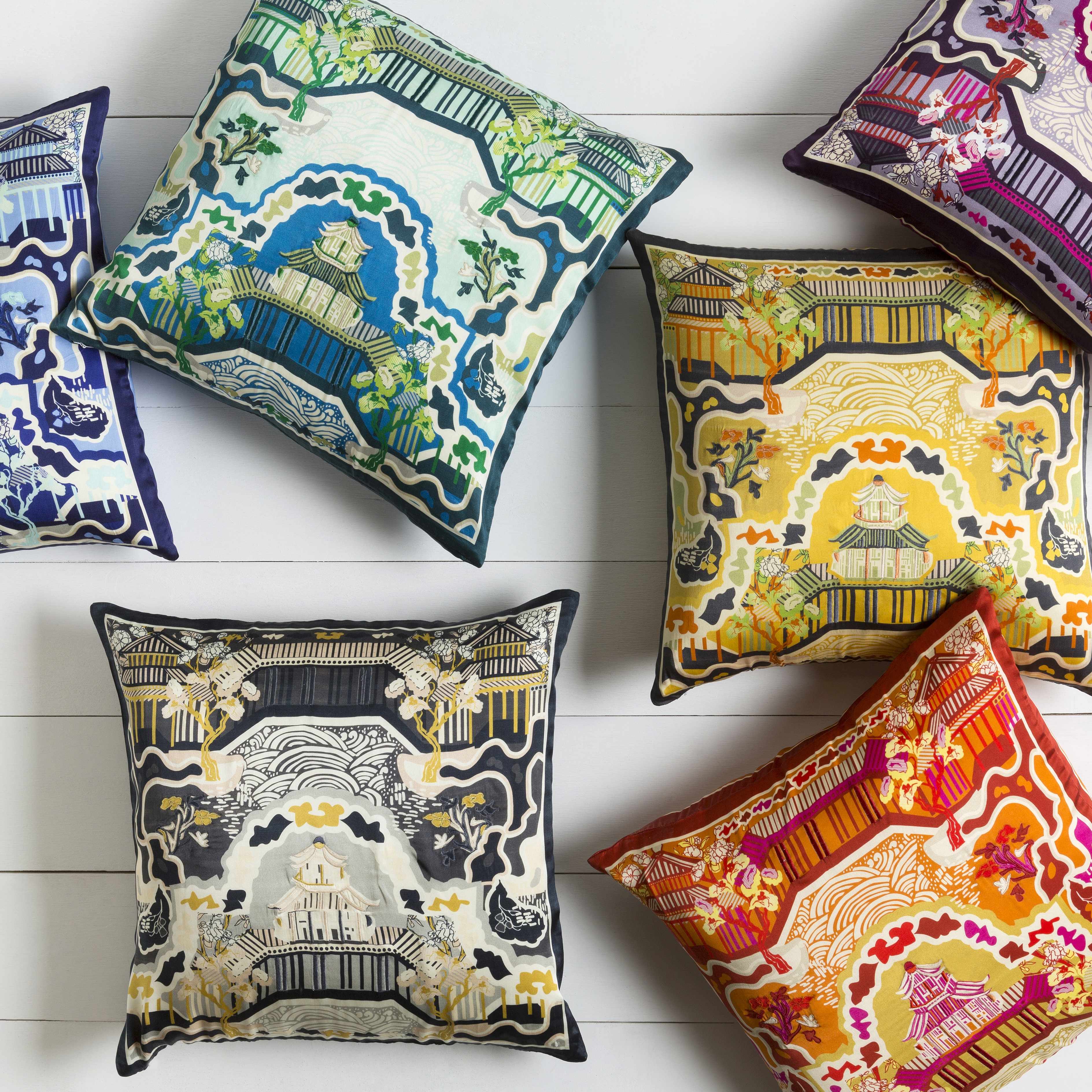 Mulino Orange&Yellow Pagoda Throw Pillow - Clearance-4