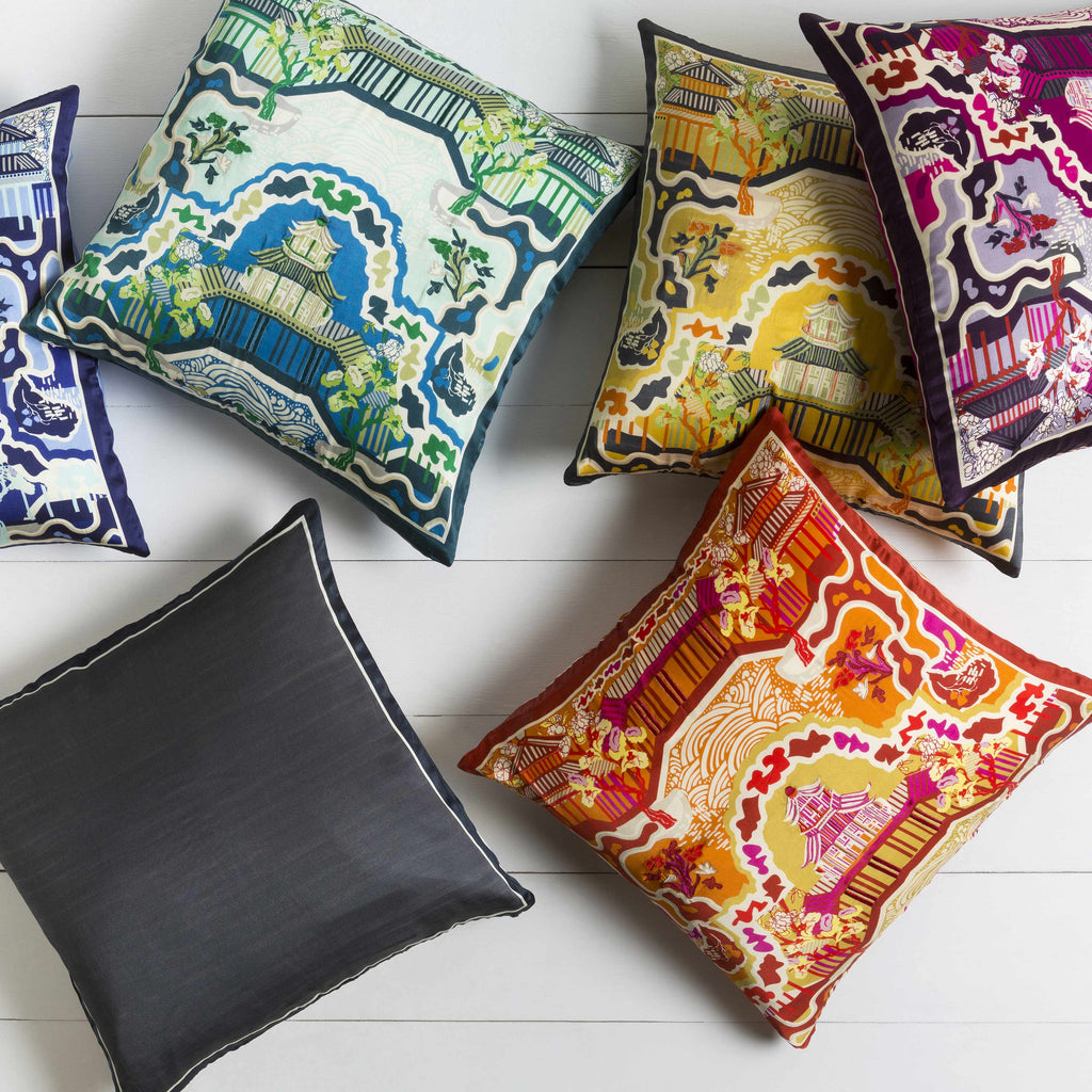 Mulino Orange&Yellow Pagoda Throw Pillow - Clearance-2