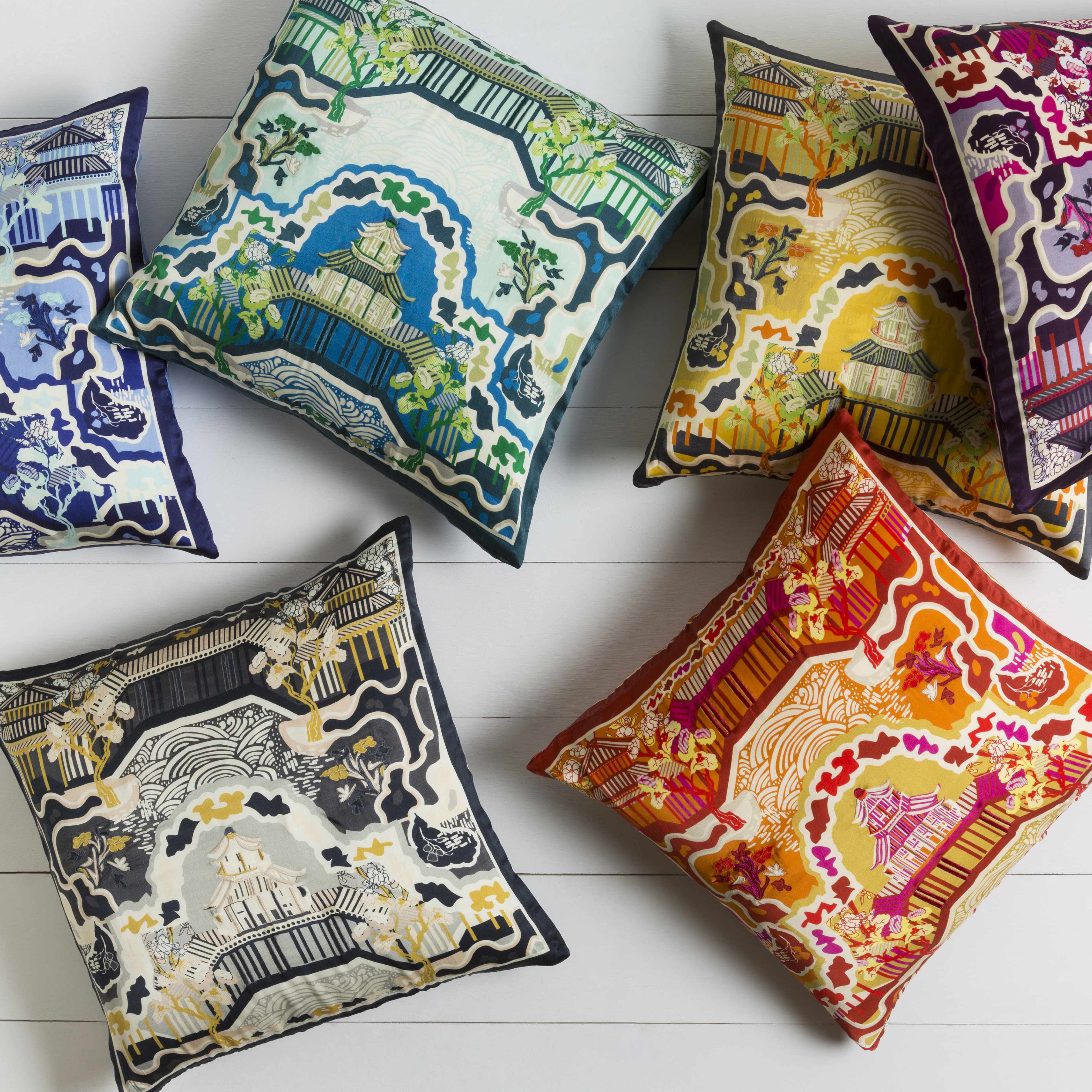 Mulino Orange&Yellow Pagoda Throw Pillow - Clearance-1