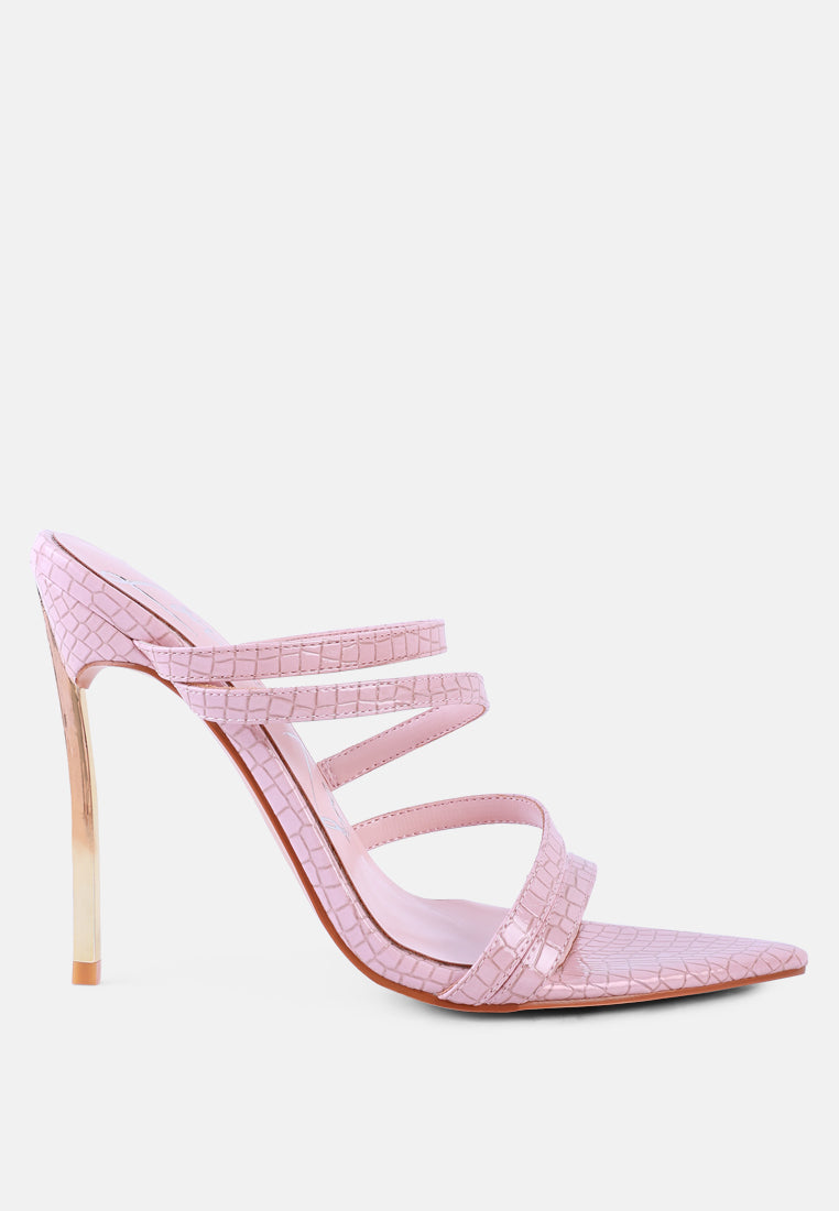 New Affair Croc Strappy High Heel Sandals-0