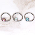 316L Stainless Steel Rainbow Rhinestone Captive Bead Ring Nipple Jewelry-0