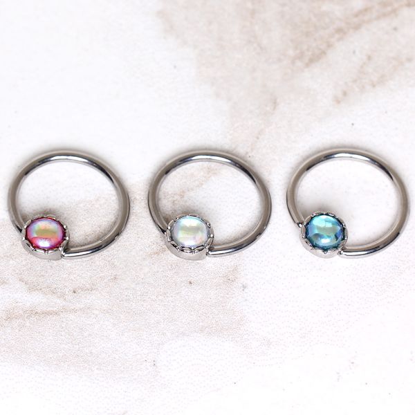 316L Stainless Steel Rainbow Rhinestone Captive Bead Ring Nipple Jewelry-0