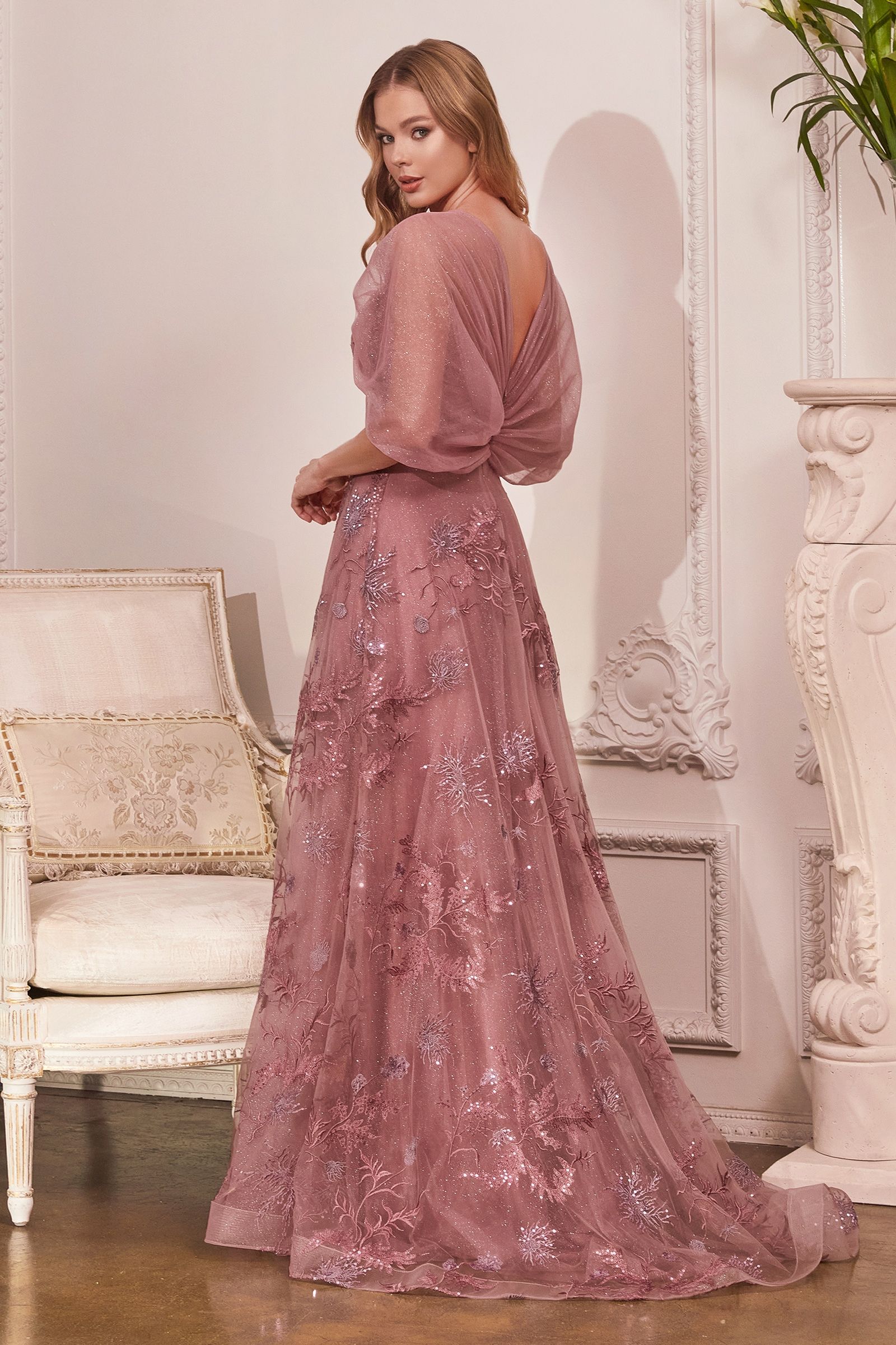 Strapless Layered Tulle Gown-3
