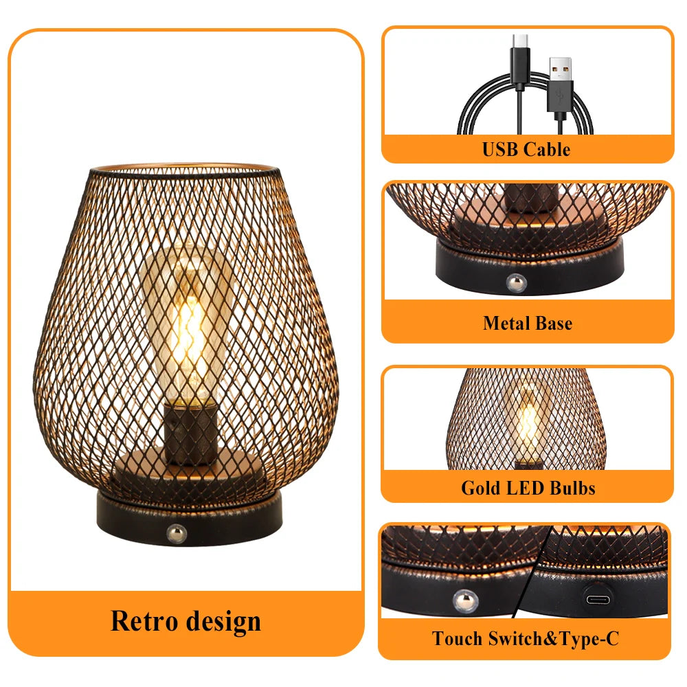 6.7"H Touch Adjustable Table Lamp(Metal Base, Bronze Egg)-3