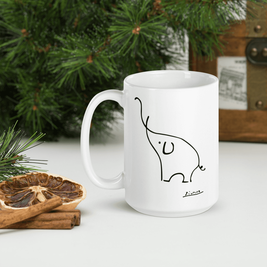 Pablo Picasso Elephant Sketch Artwork Mug-3