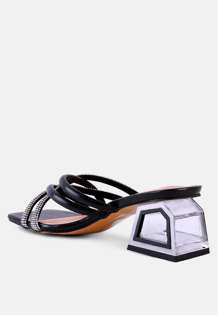 Parisian Cut Rhinestone Embellished Strap Sandals-4