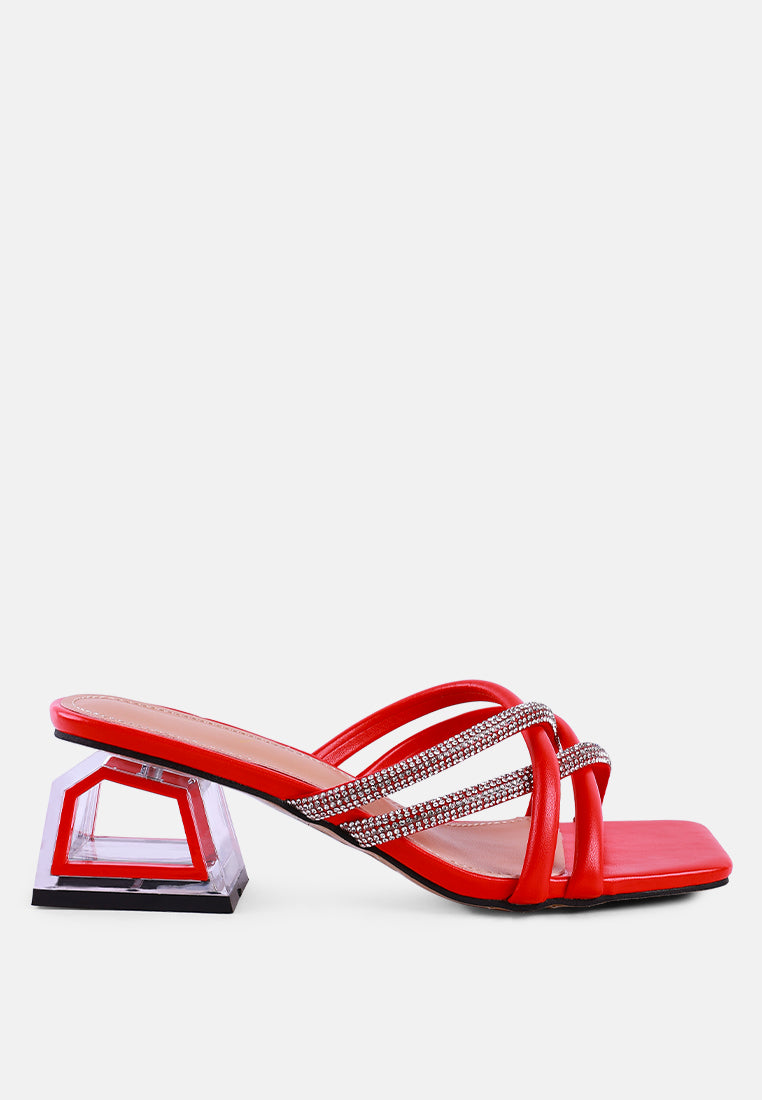 Parisian Cut Rhinestone Embellished Strap Sandals-5