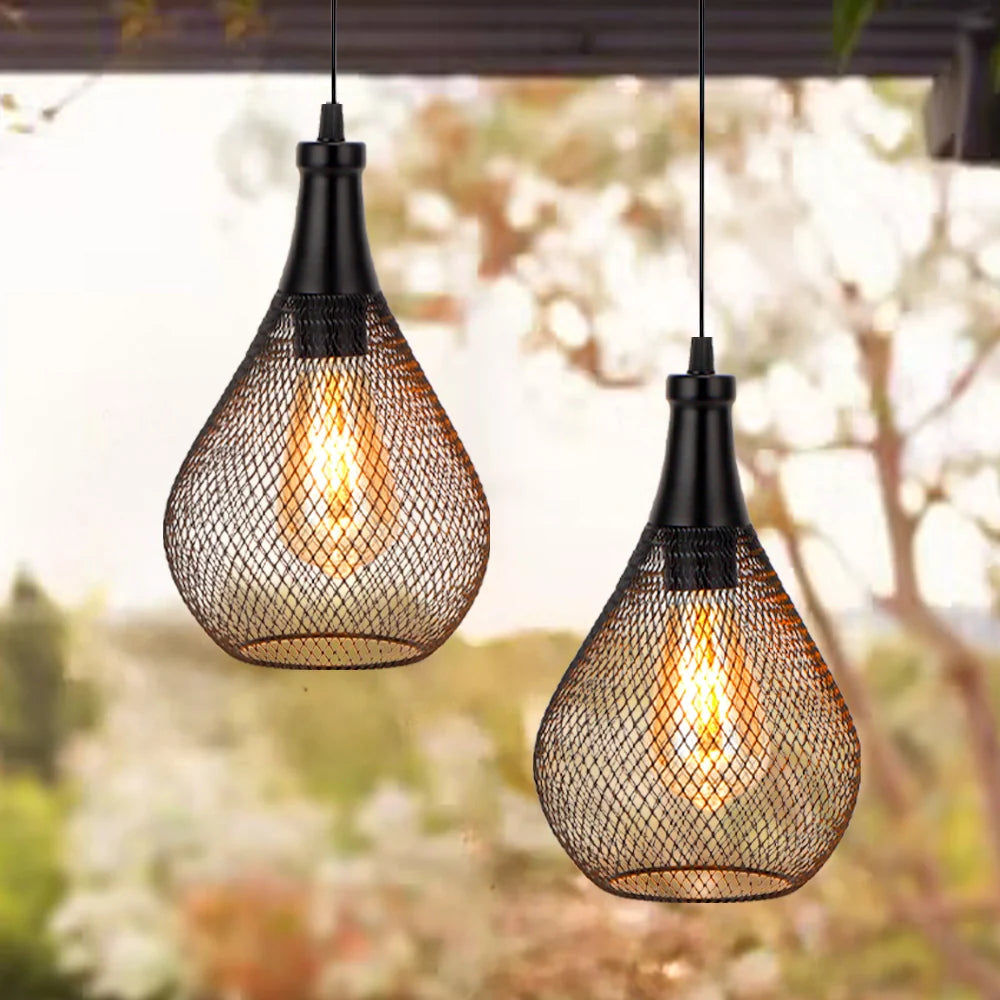 Set of 2 Hanging Lamps Battery Operated-1