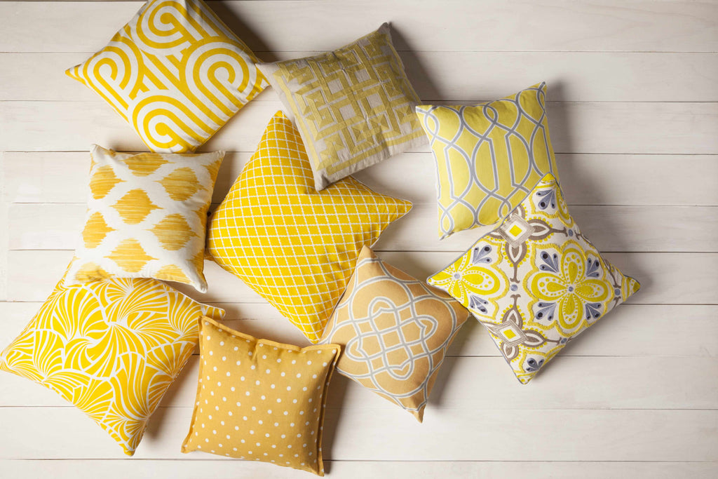 Rivett Yellow Geometric Pattern Throw Pillow - Clearance-3