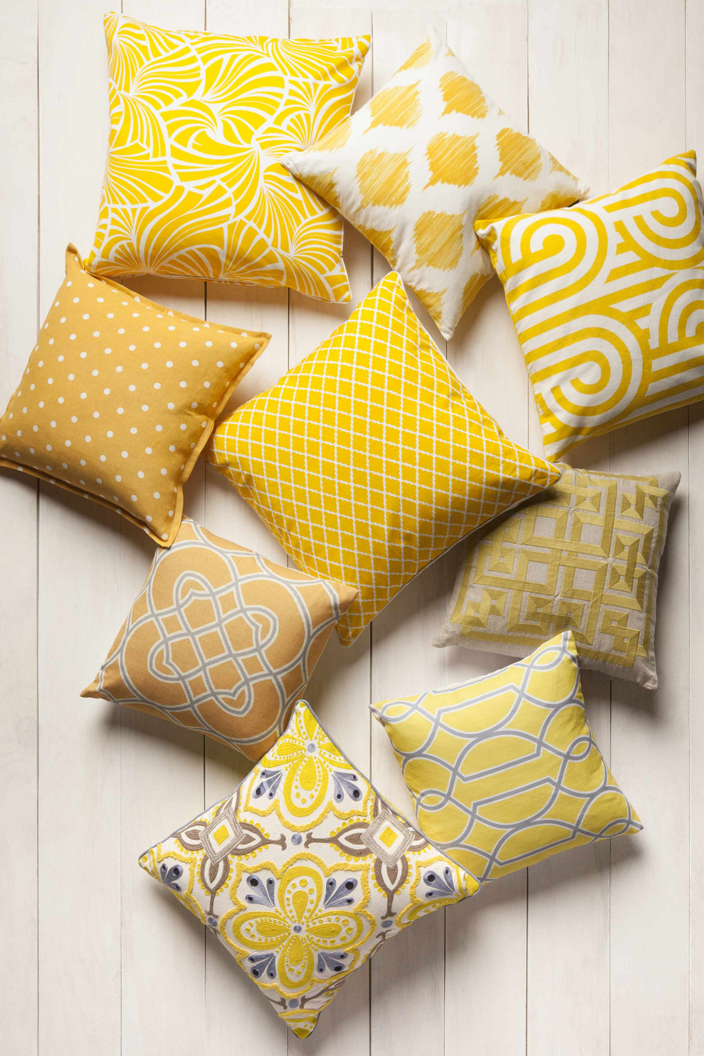 Rivett Yellow Geometric Pattern Throw Pillow - Clearance-2
