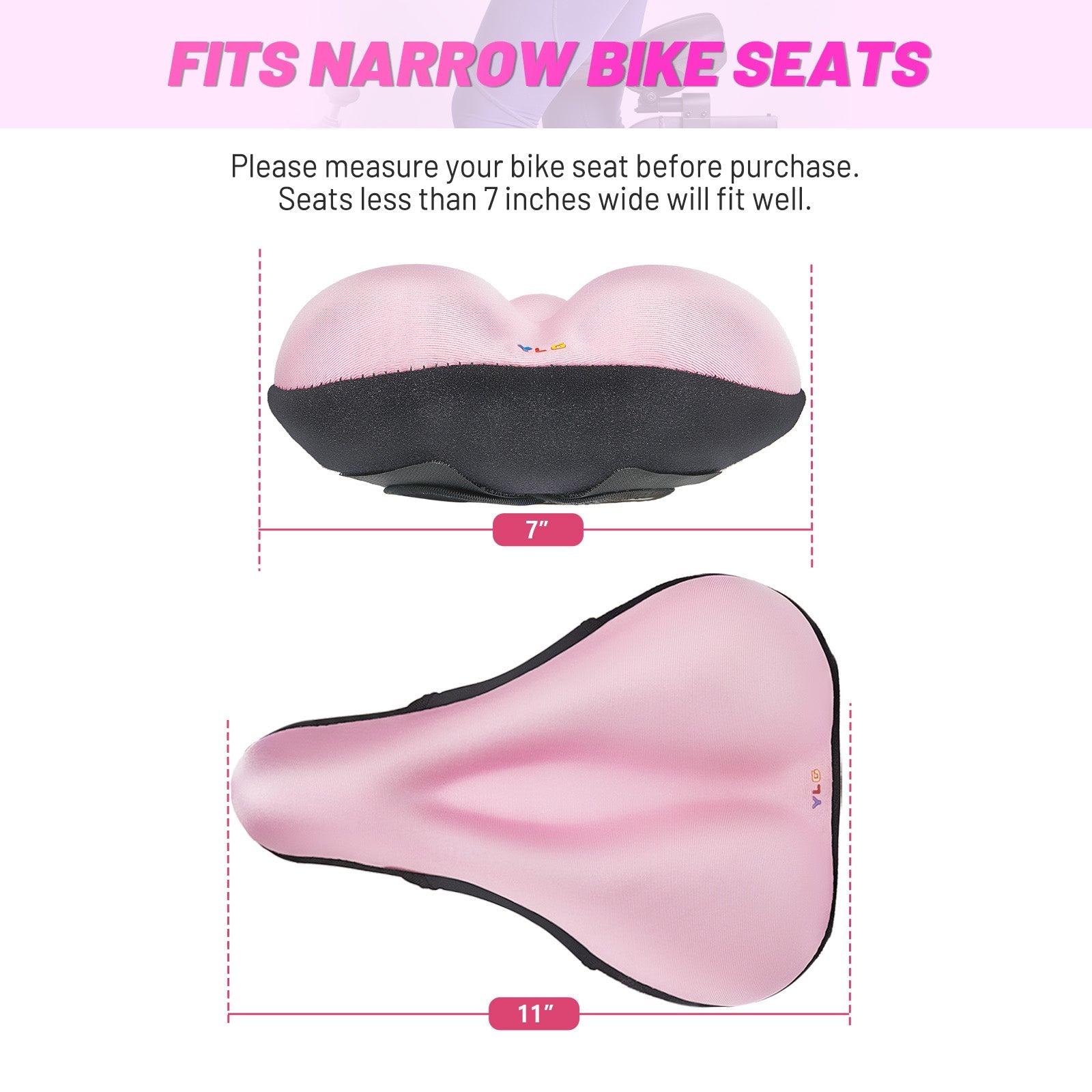 YC 8, YLG Pink Bike Seat Cushion - Gel Padded-1
