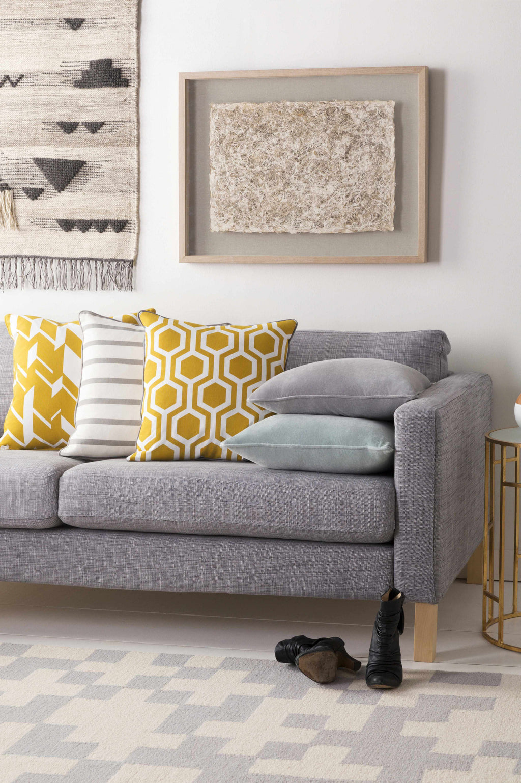 Pearlington Yellow Honeycomb Accent Pillow - Clearance-2