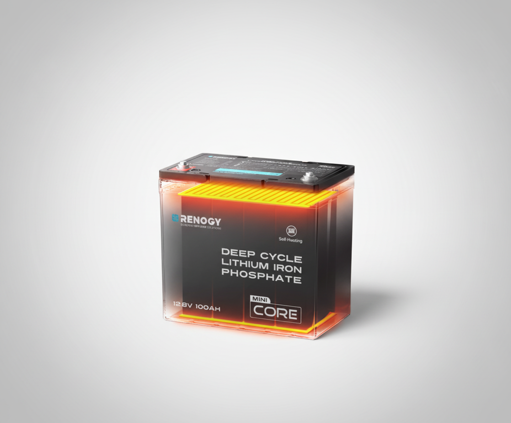 Renogy DuoHeat Tech Core Mini 12V 100Ah LiFePO4 Heated Deep Cycle Battery-1