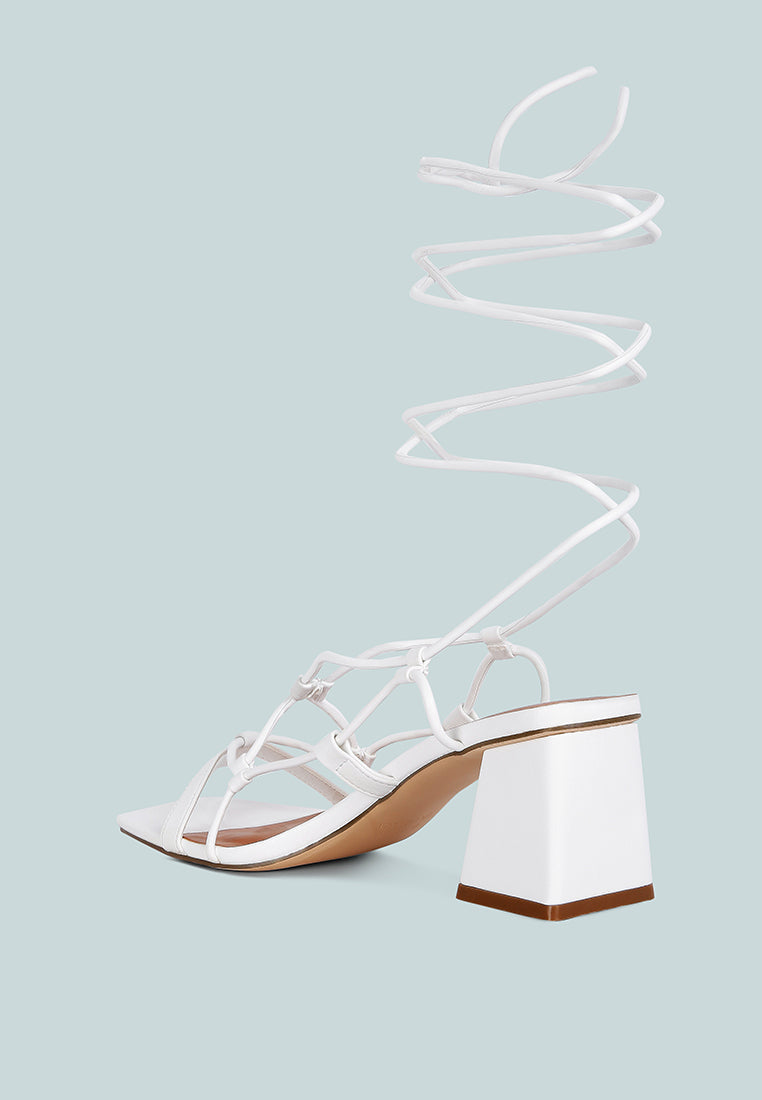 Provoked Lace Up Block Heeled Sandals-2