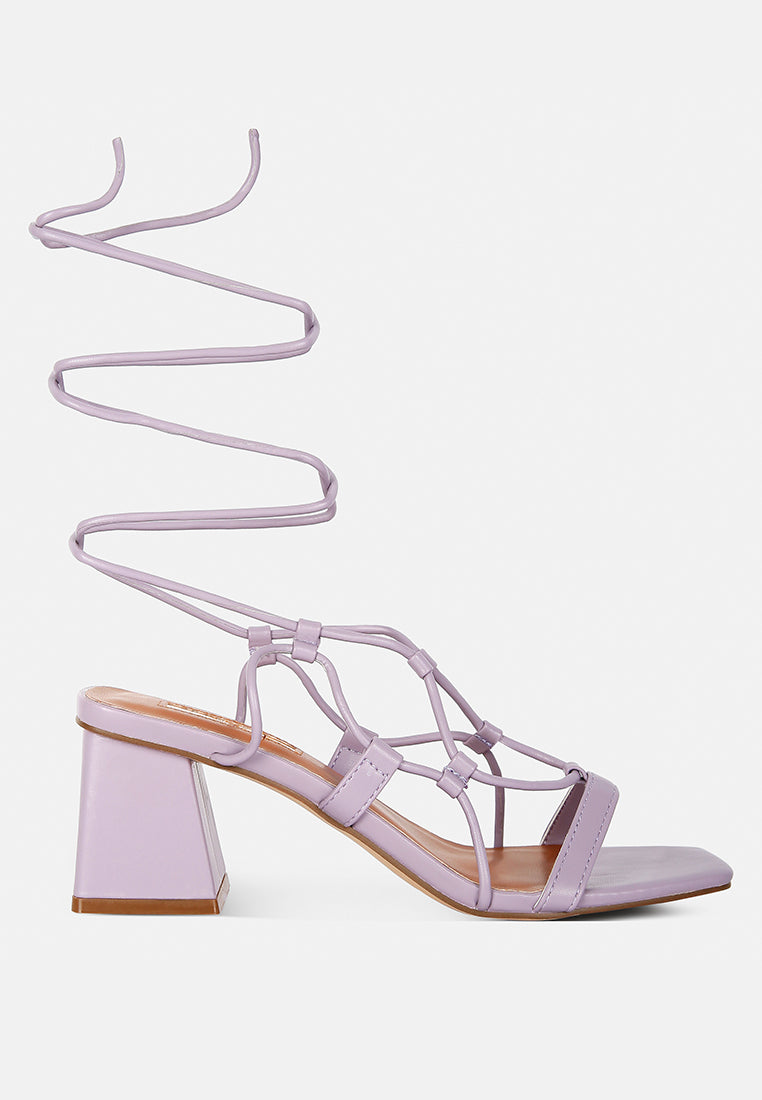 Provoked Lace Up Block Heeled Sandals-7