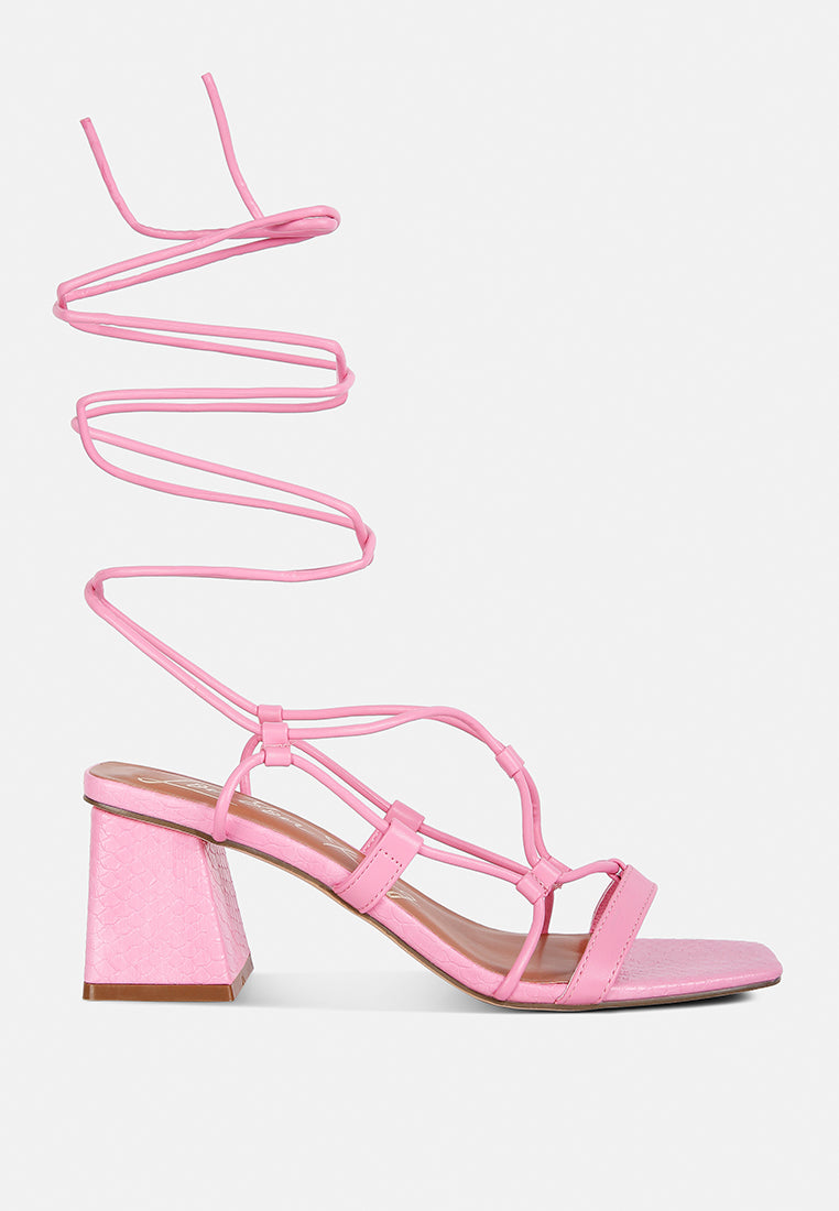 Provoked Lace Up Block Heeled Sandals-8